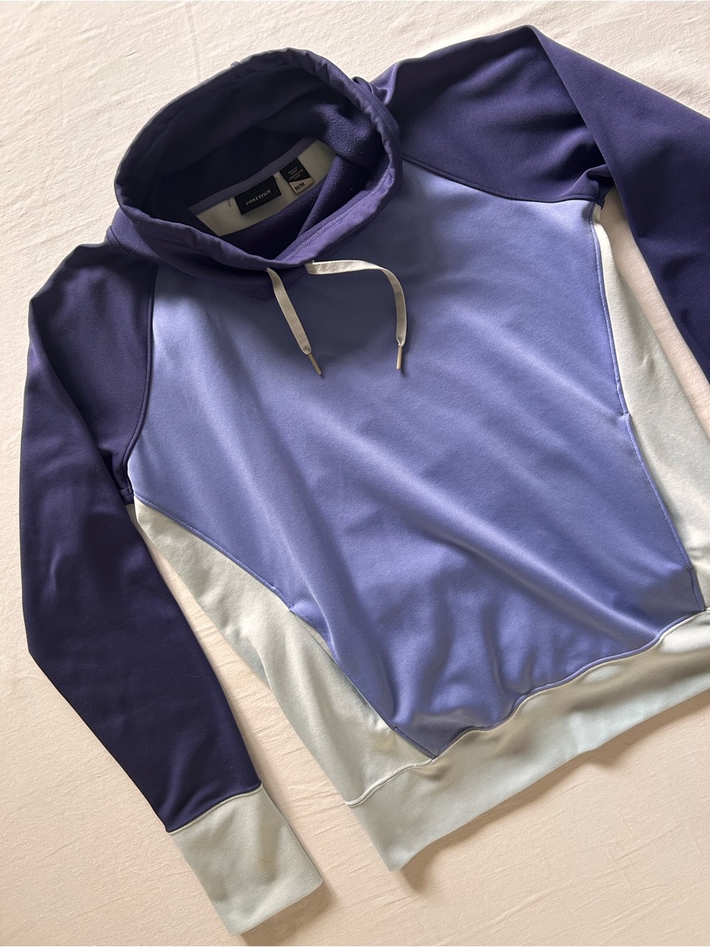Marmot Performance Hoodie Women’s Medium Purple Colorblock Fleece Lined